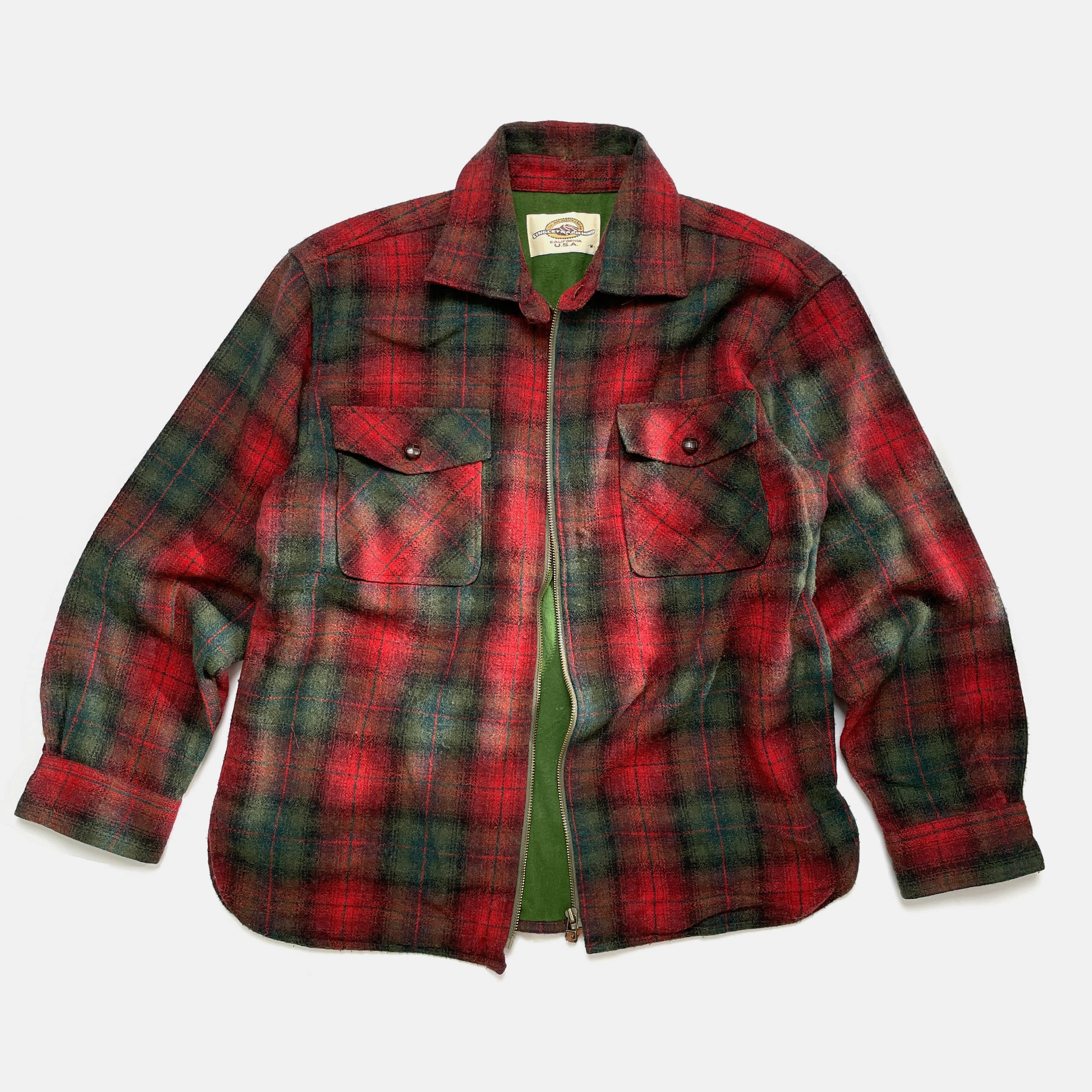 wool flannel shirt jacket (L)