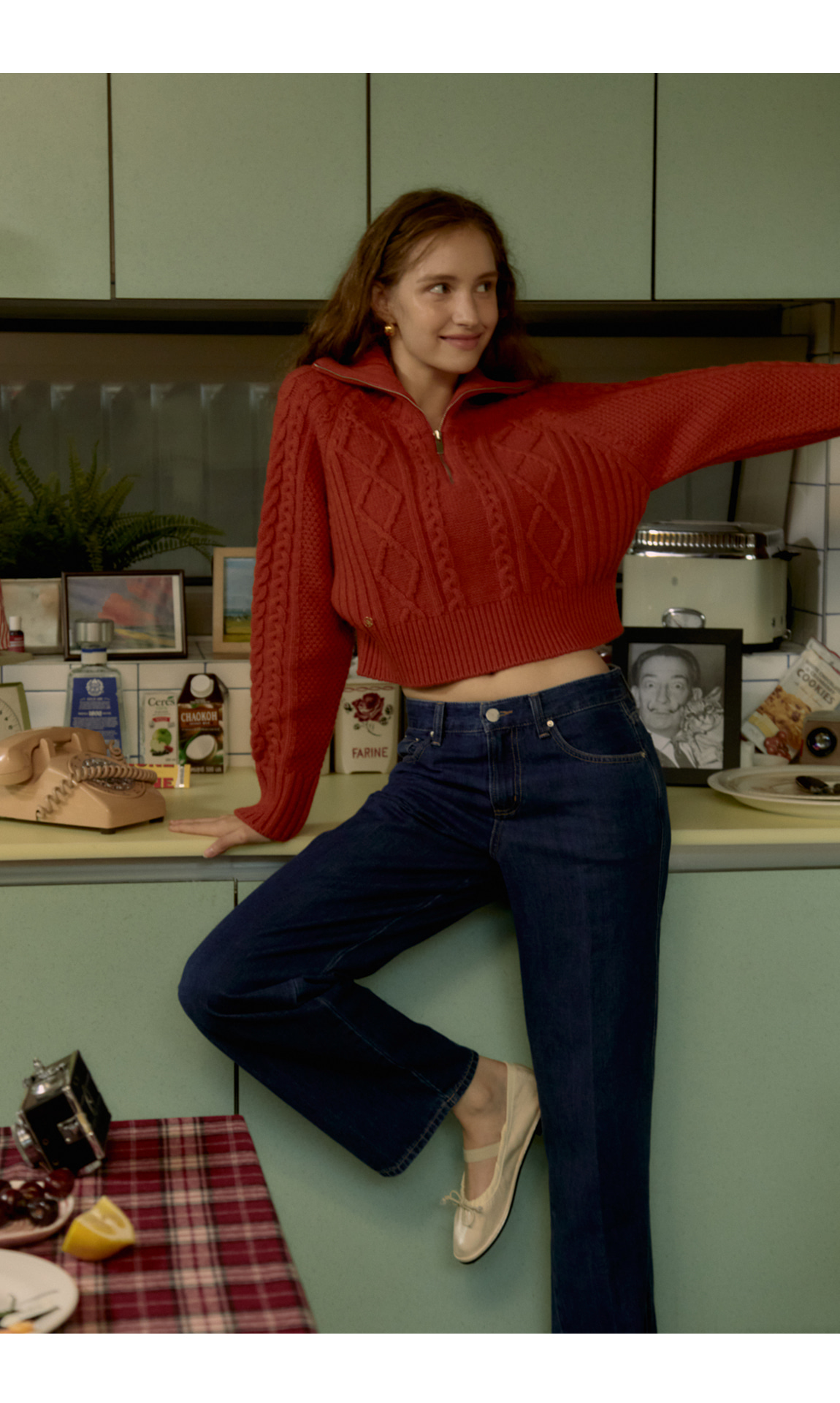 [워머스트치엘로]mid rise denim Pants deep blue [W CONCEPT]