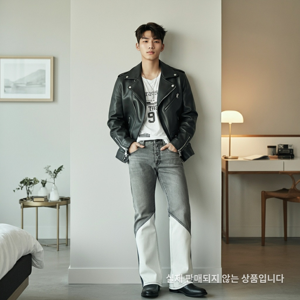 루비엔 블랙 레더 라이더 자켓