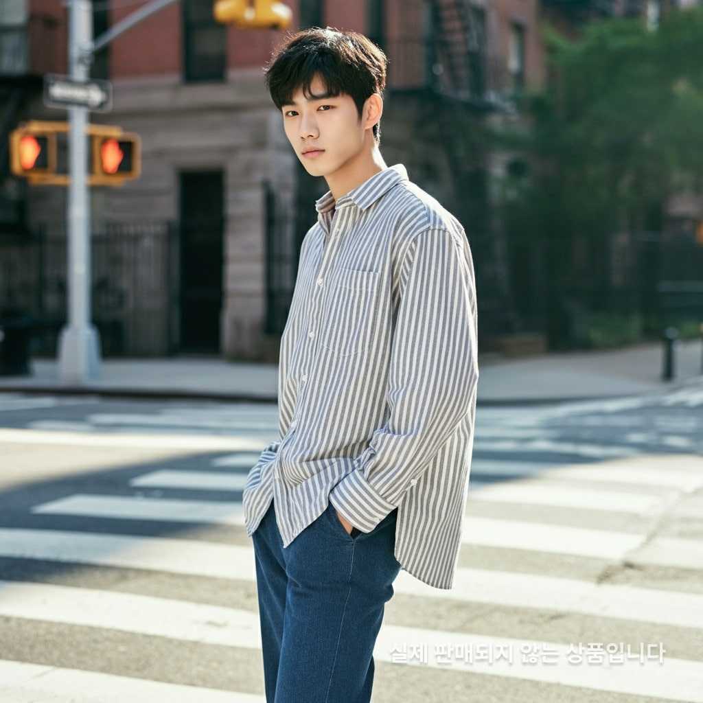 벨르루아 스트라이프 남성 셔츠