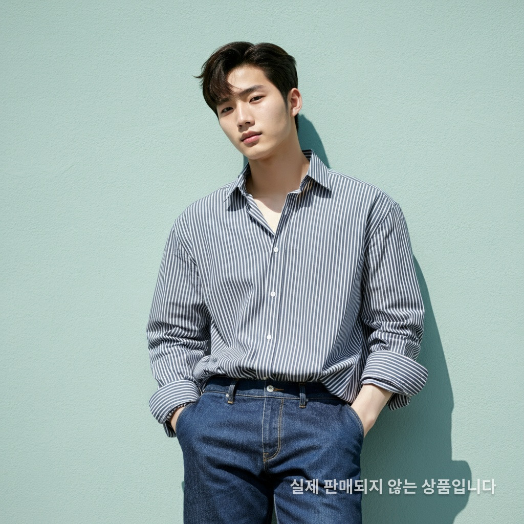 루비엔 네이비 스트라이프 셔츠