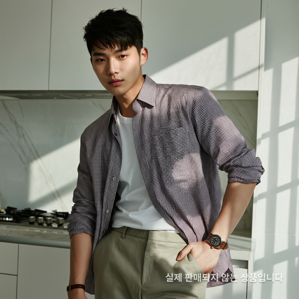 벨로티 체크 남성 셔츠