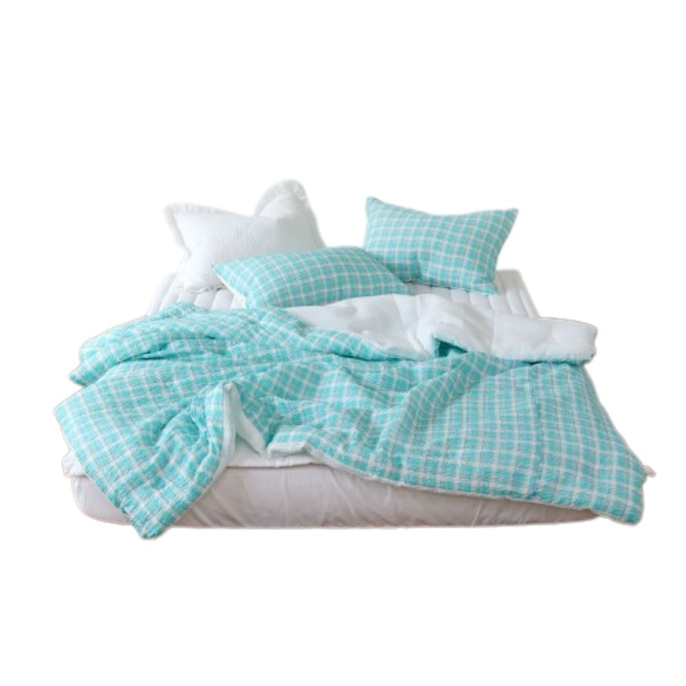 타탄체크 시어서커 리플 여름이불 | 누블