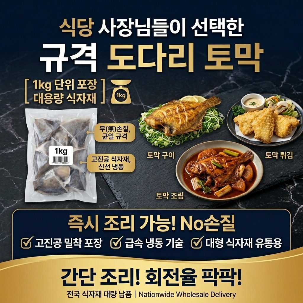 도다리 1kg 토막 냉동