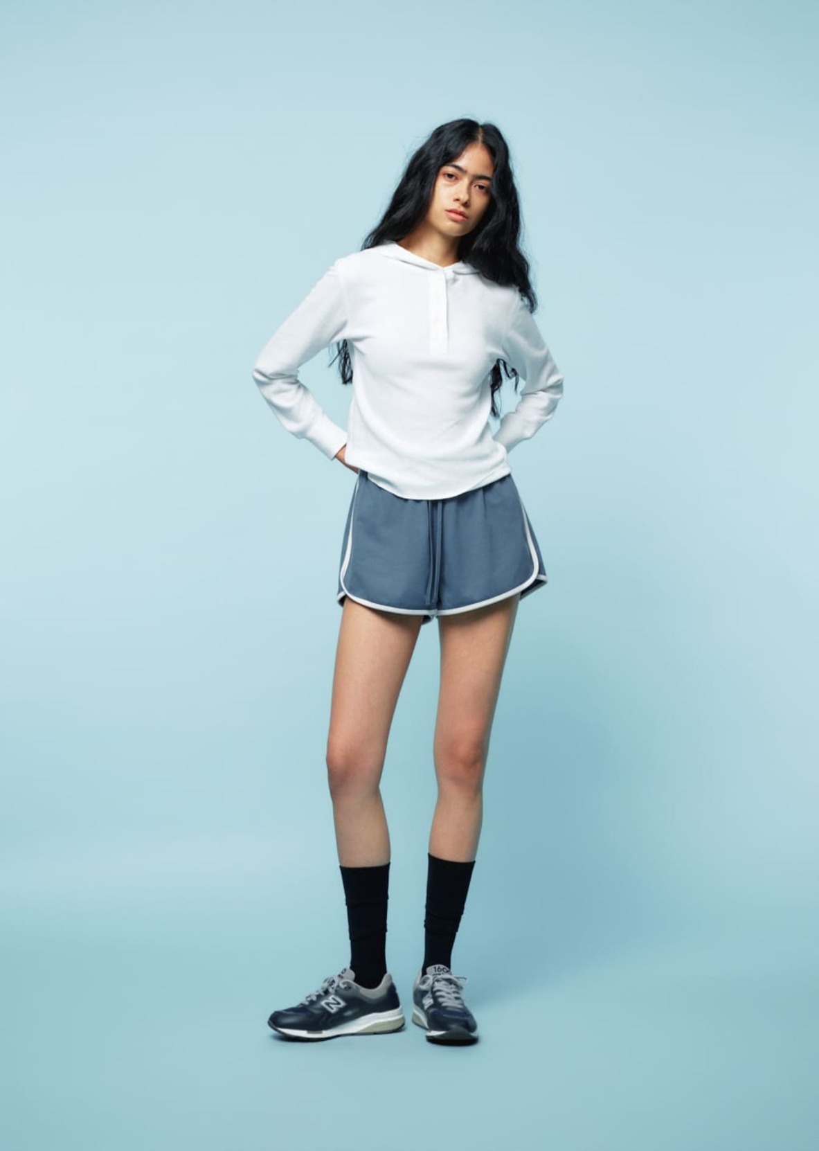 [Unisex] Micro Shorts, Ash Blue - 아모멘토 플러스