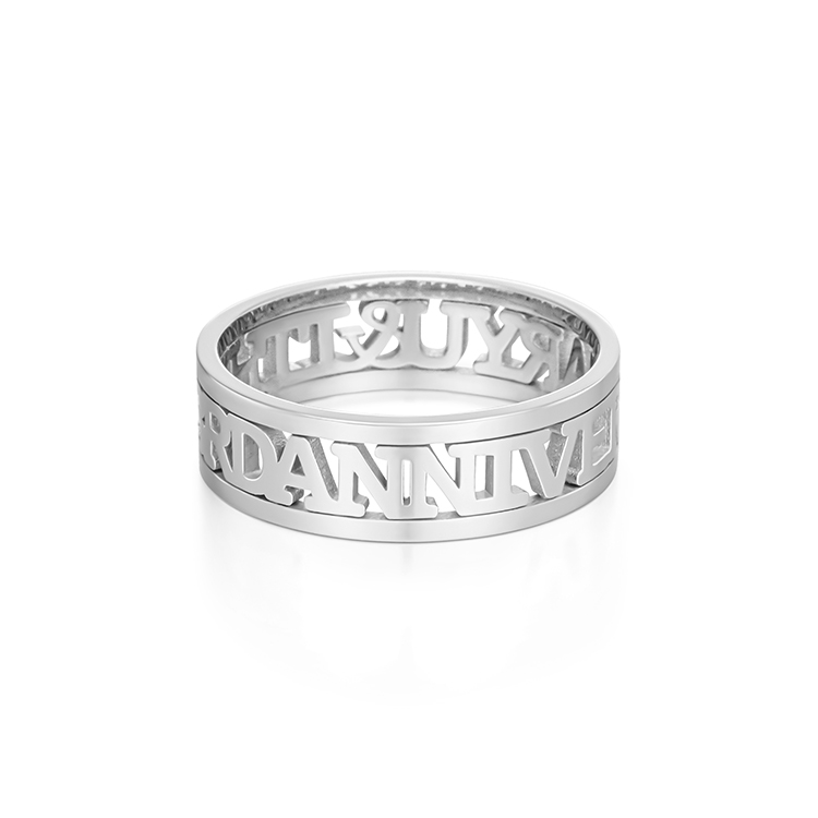 Triple line Alphabet ring(Triple line Alphabet Ring)