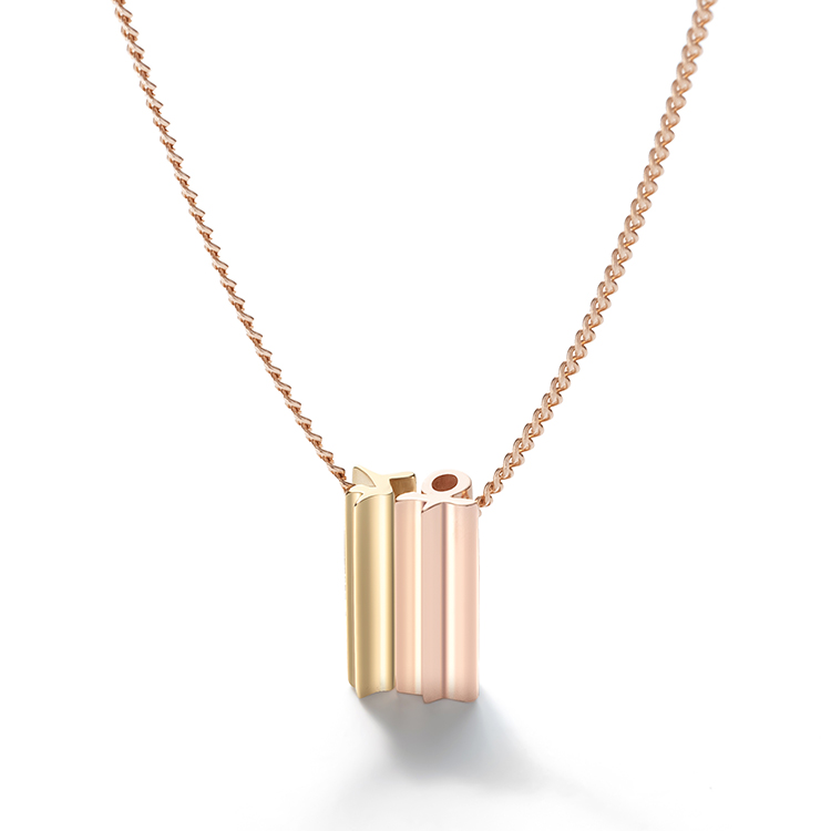 Hangul Consonant small + small Pendant Necklace – gold chain (Consonant choice)