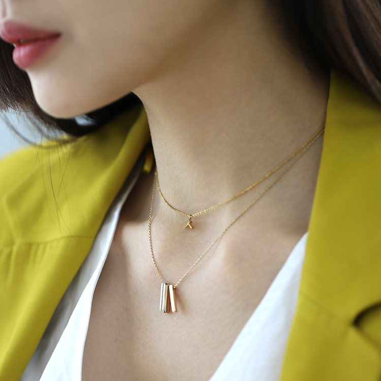 Myeongjo Typeface Tiny Hangul Consonant Charm 1 piece Necklace (Consonant choice)