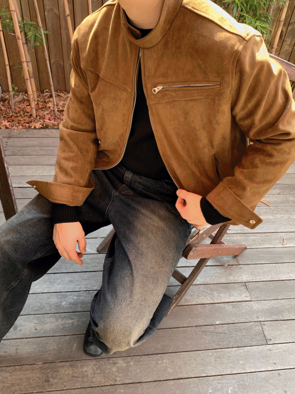 로체 스웨이드 바이커 자켓 (3color)