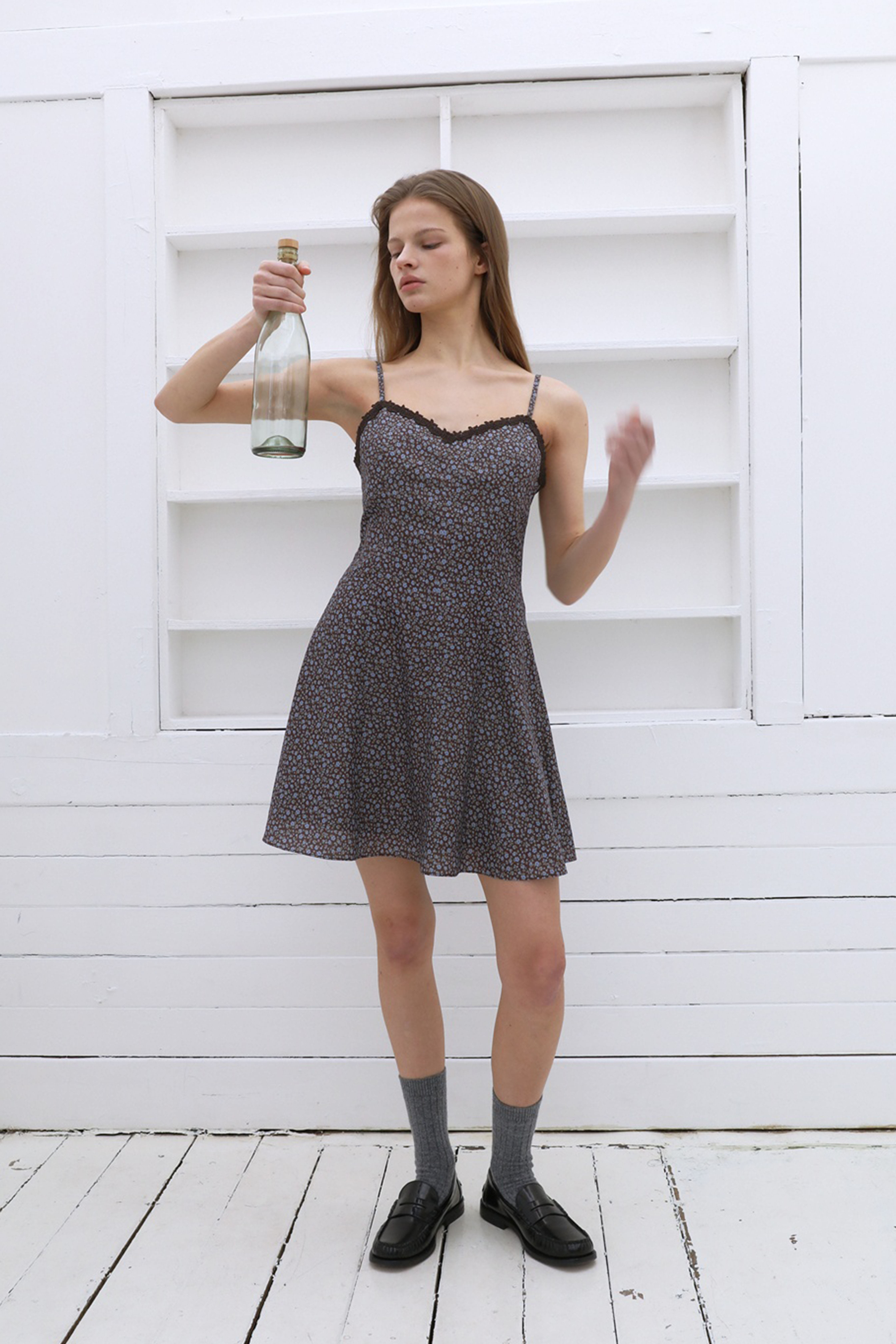 beach dress knit By Together South Midi In Olive Navy Blue V Neck DTM_nosalesever3/16 Size:44 Knitting Beach Dress