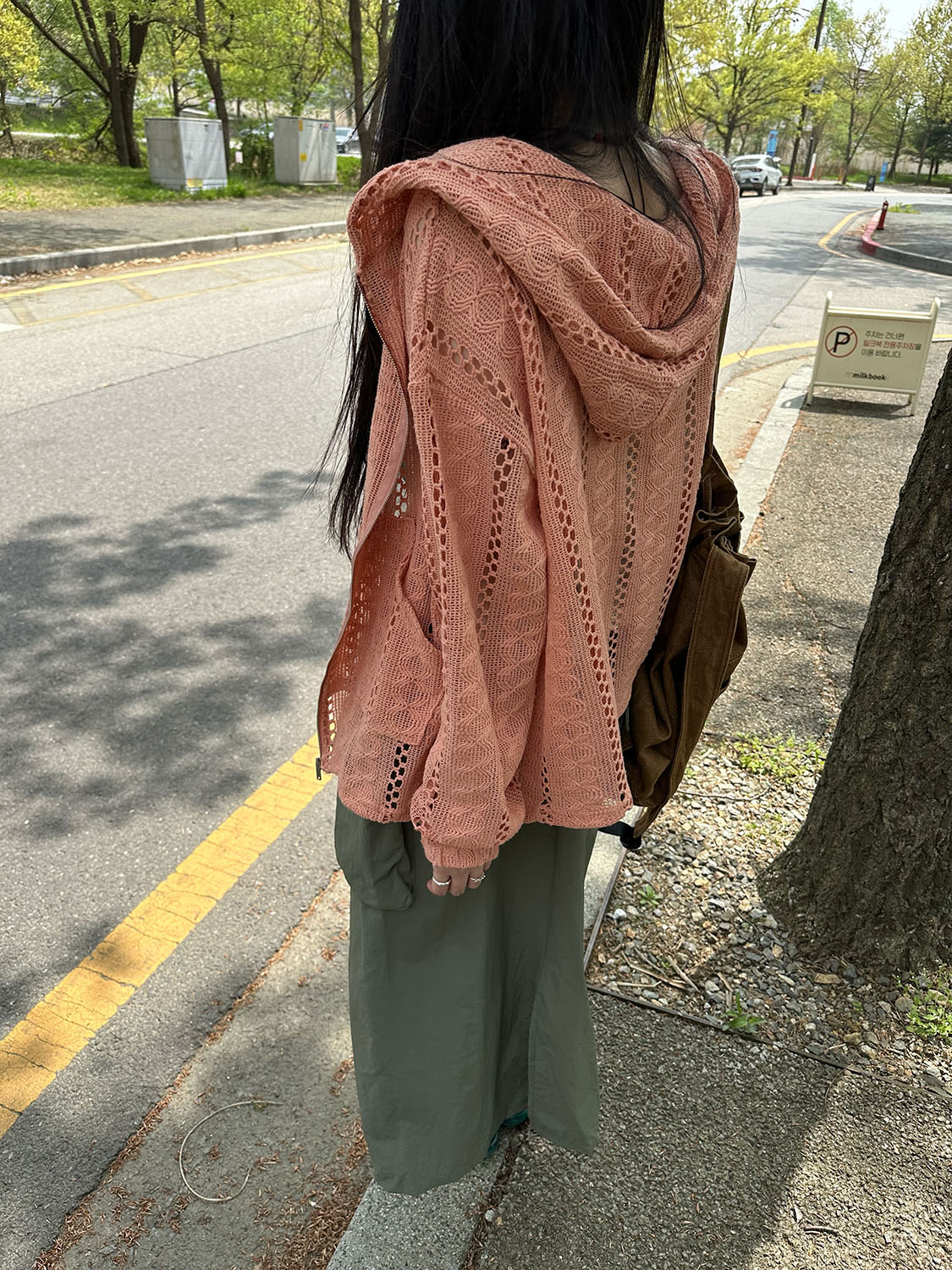 cotton crochet hoodie zip-up / 코튼 크로쉐 후드집업