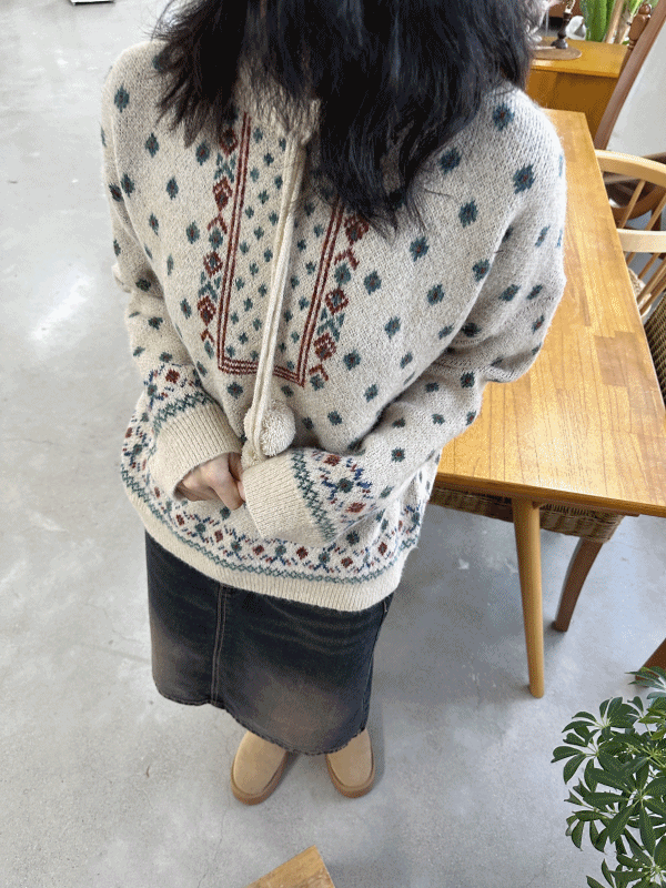 cute nordic knit / 노르딕 니트 빈티지 스웨터