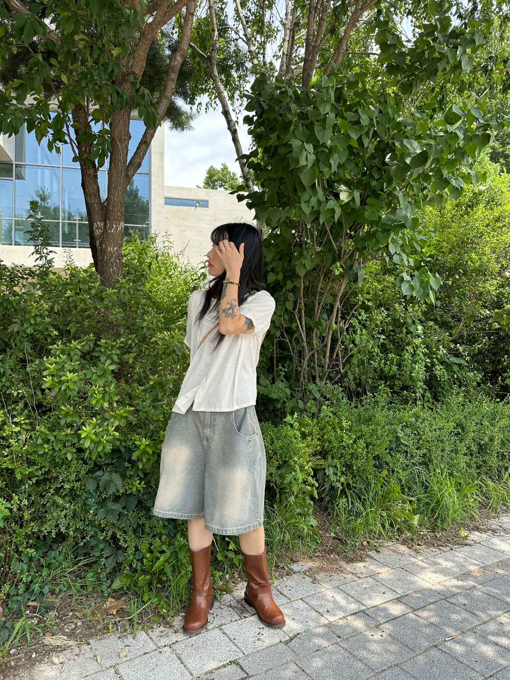 Vintage washing bermuda denim pants / 빈티지워싱 버뮤다 데님 팬츠 청반바지 상세 이미지 10