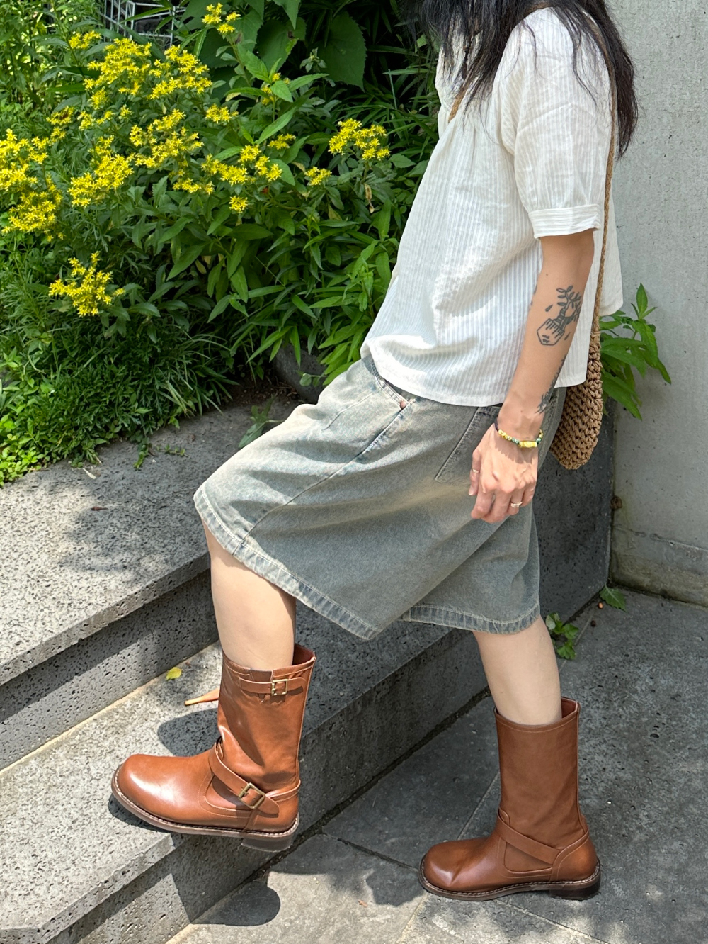 Vintage washing bermuda denim pants / 빈티지워싱 버뮤다 데님 팬츠 청반바지 상세 이미지 16