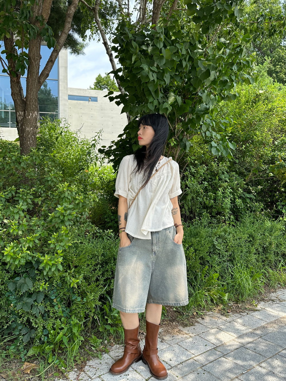 Vintage washing bermuda denim pants / 빈티지워싱 버뮤다 데님 팬츠 청반바지 상세 이미지 11