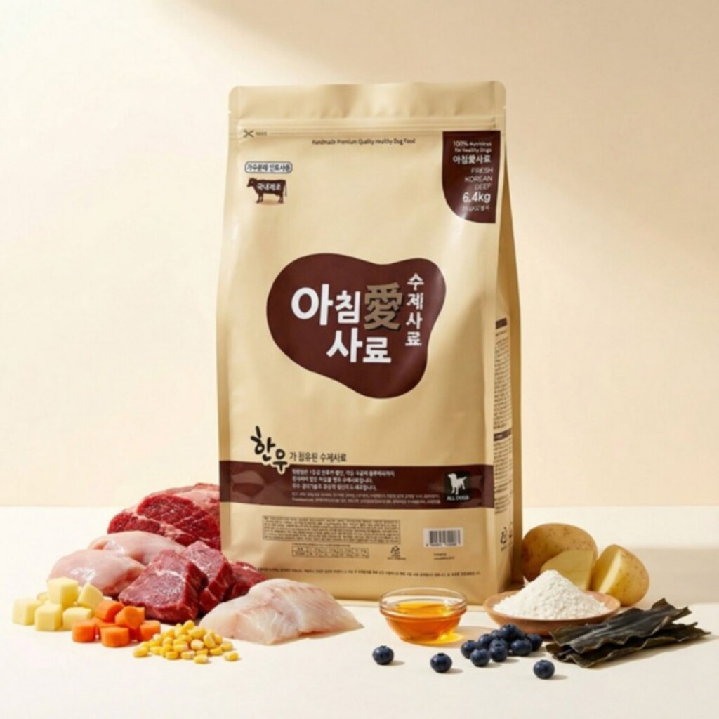 아침애 수제사료 한우 6.4kg - 건강한 반려견 식사를 위한 프리미엄 수제사료 이미지