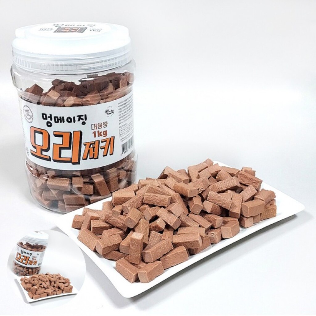 멍메이징 오리 통간식 1kg - 반려견을 위한 건강한 오리 통간식 제품 이미지