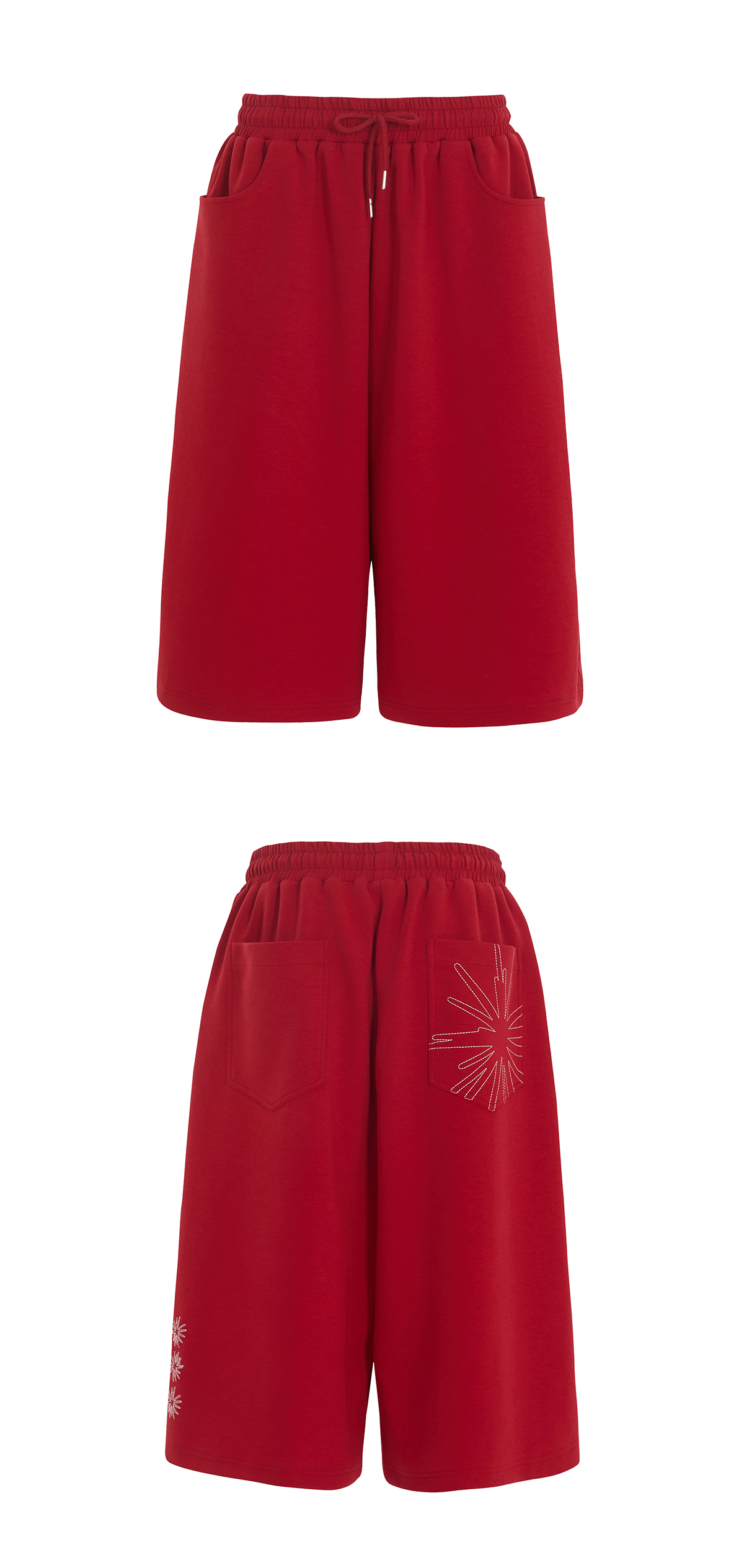 SALT SWEAT BERMUDA PANTS - 2 COLORS RED