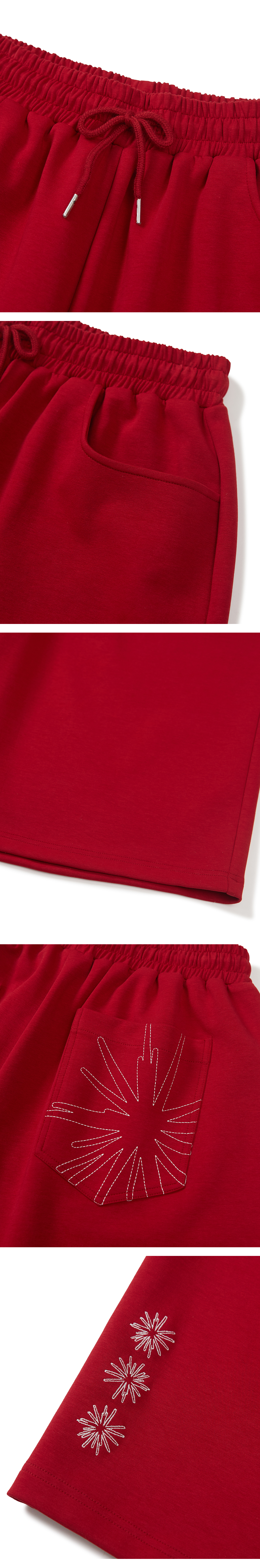 SALT SWEAT BERMUDA PANTS - 2 COLORS RED