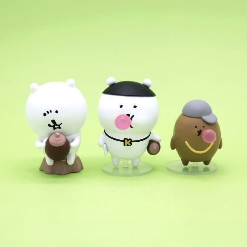 【韓国限定】ナガノのくま フィギュアスタンプ フルコンプセット ナガノのくまイケてる子たちランダムフィギュア 3種 - XIMERCE