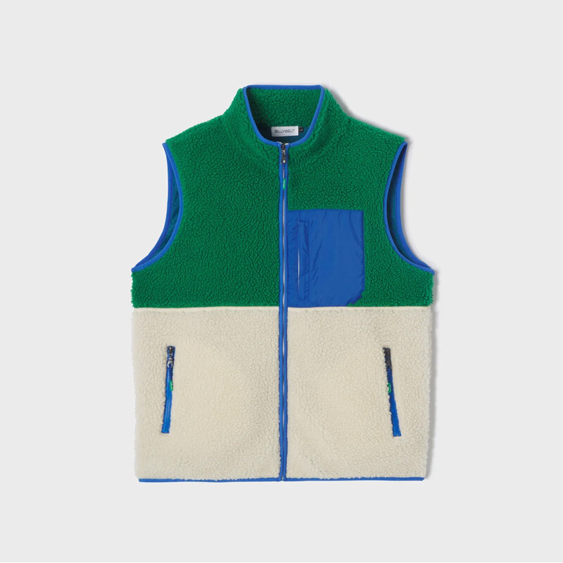 [빌리벨트] 남녀공용 셰르파 집업 베스트 - Ivory/green
