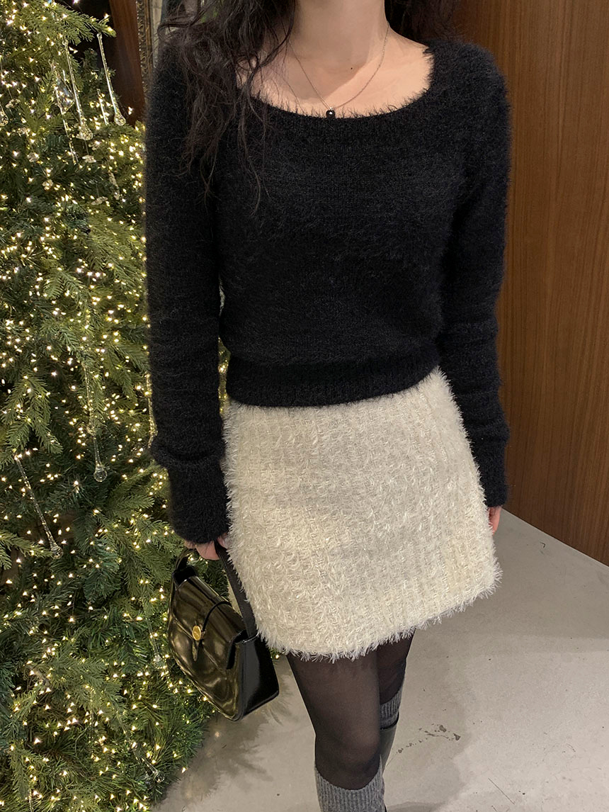 밍키 브러쉬 스퀘어넥 니트 3color 상세 이미지 22