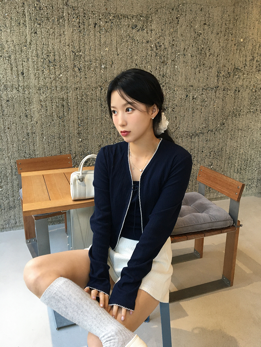 [봄신상] 코즈 리본 펀칭 나시 가디건 세트 3color 상세 이미지 21