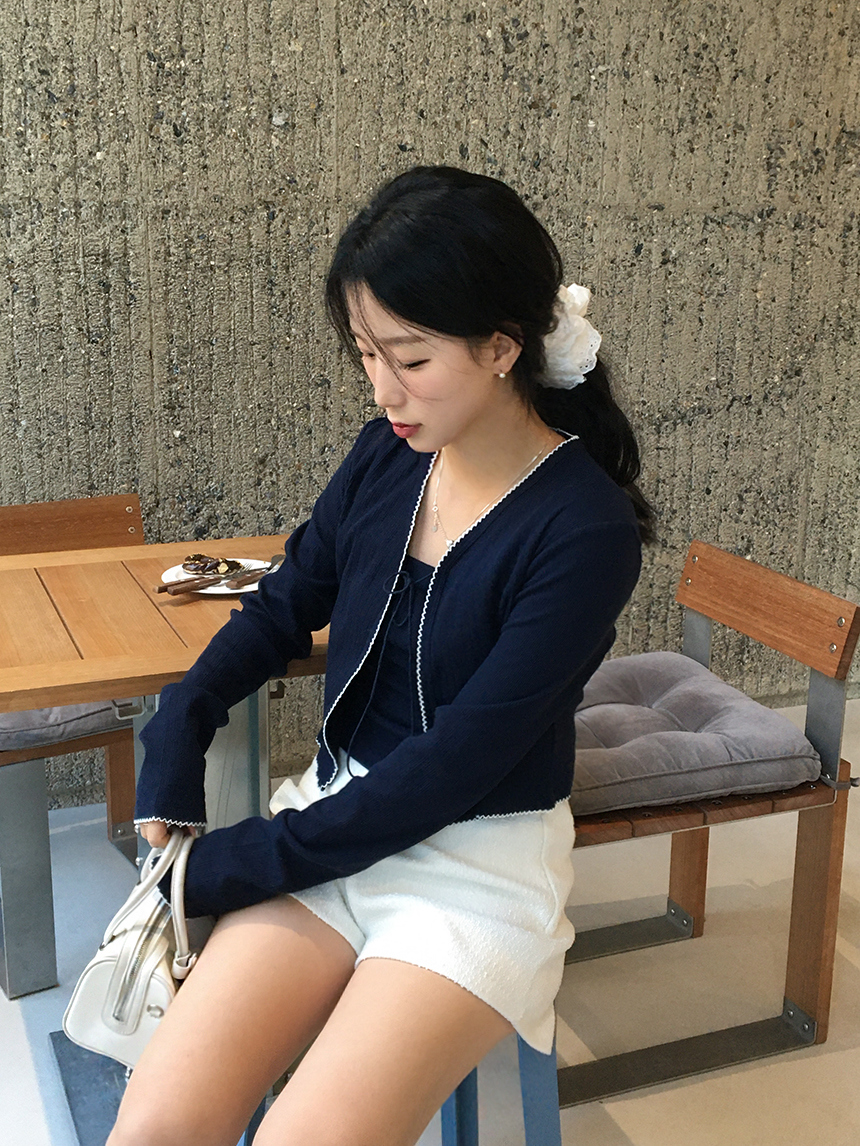 [봄신상] 코즈 리본 펀칭 나시 가디건 세트 3color 상세 이미지 23