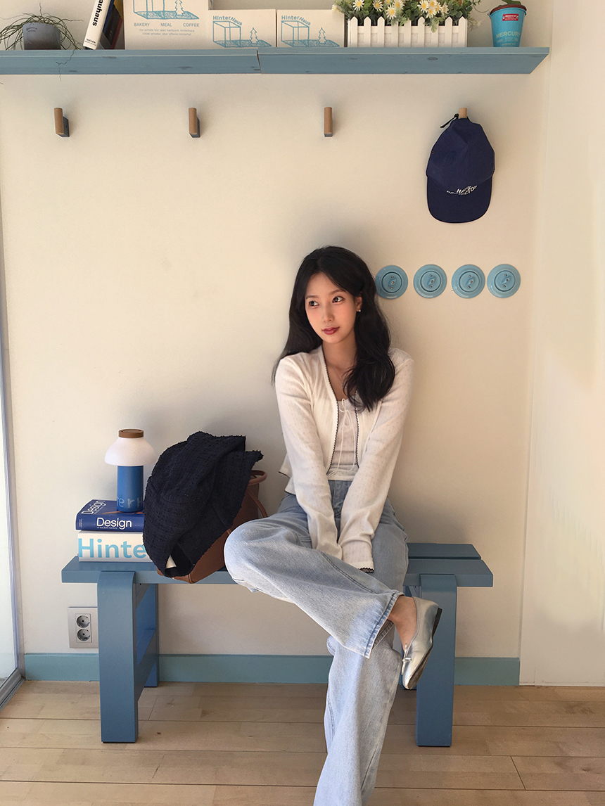 [봄신상] 코즈 리본 펀칭 나시 가디건 세트 3color 상세 이미지 9