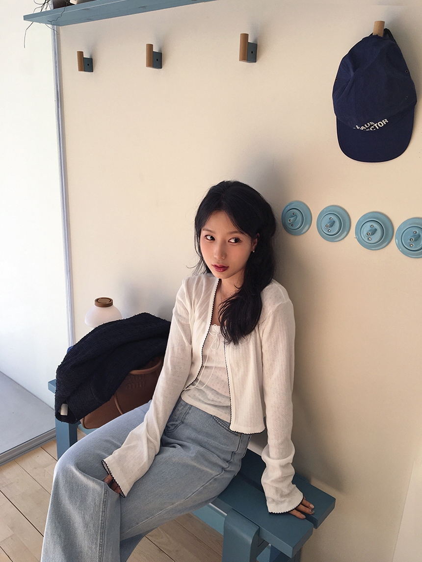 [봄신상] 코즈 리본 펀칭 나시 가디건 세트 3color 상세 이미지 10