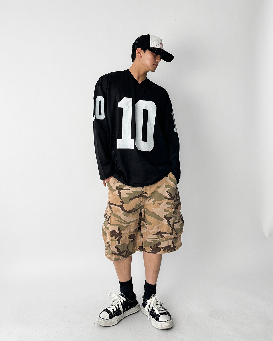 긴팔 티셔츠 모델 착용 이미지-S1L17