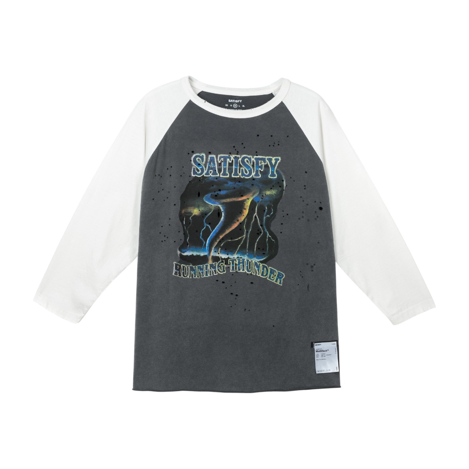 SATISFY MothTech™ Baseball Tee- Off-White/Aged Black [새티스파이