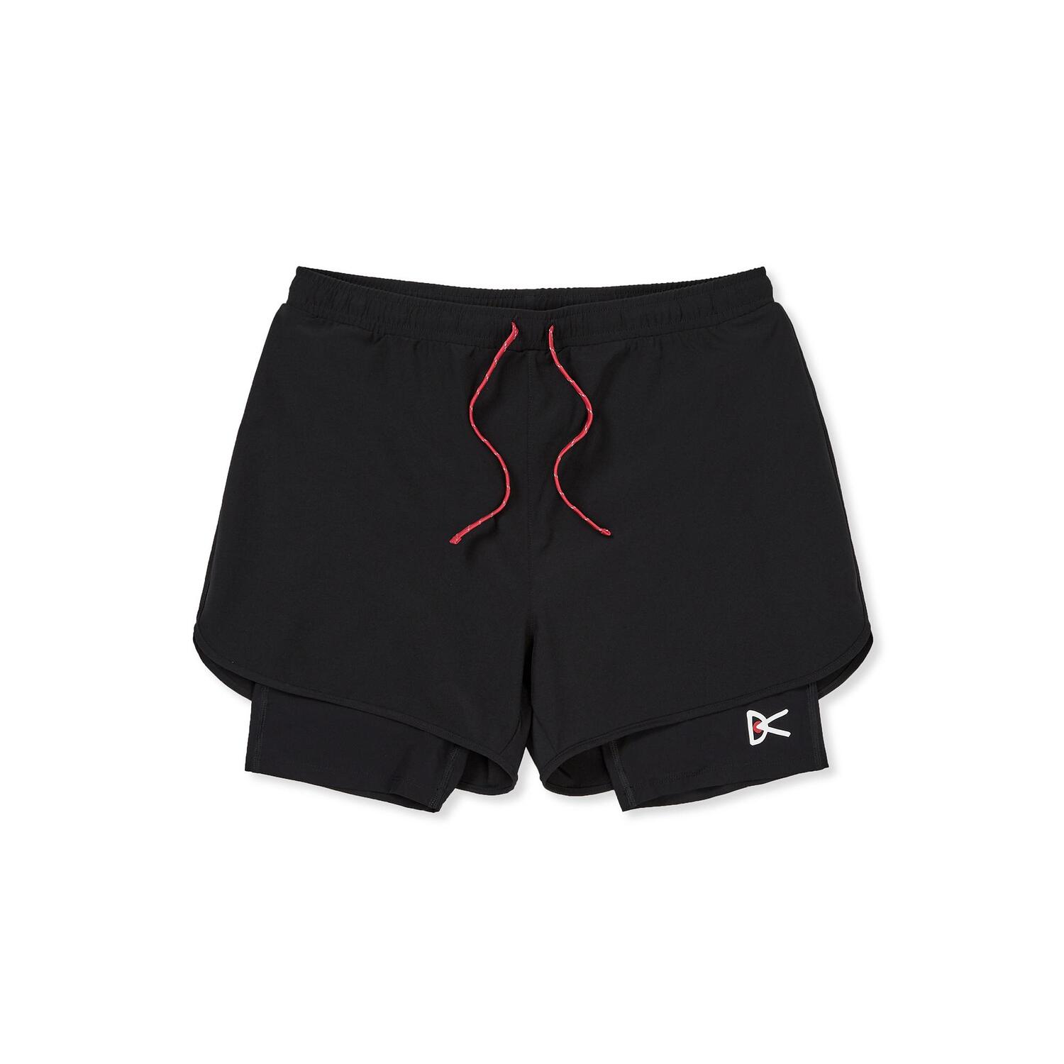 Aaron Layered Shorts, Black/Infrared — District Vision