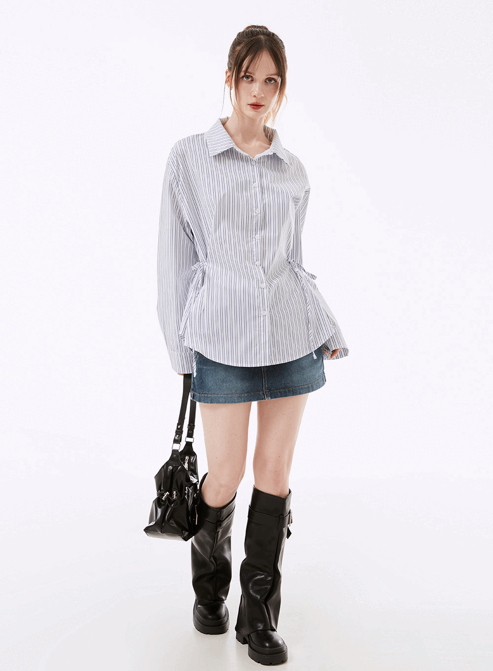 코인 스트랩 스트라이프 셔츠