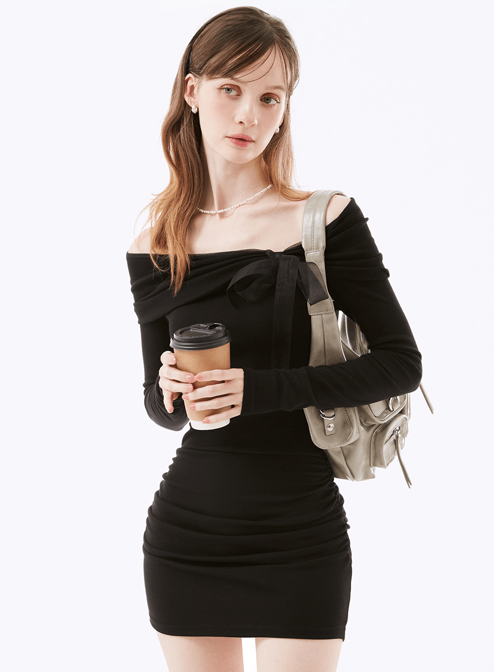 플리프 셔링 드레이프 미니원피스 | 네비