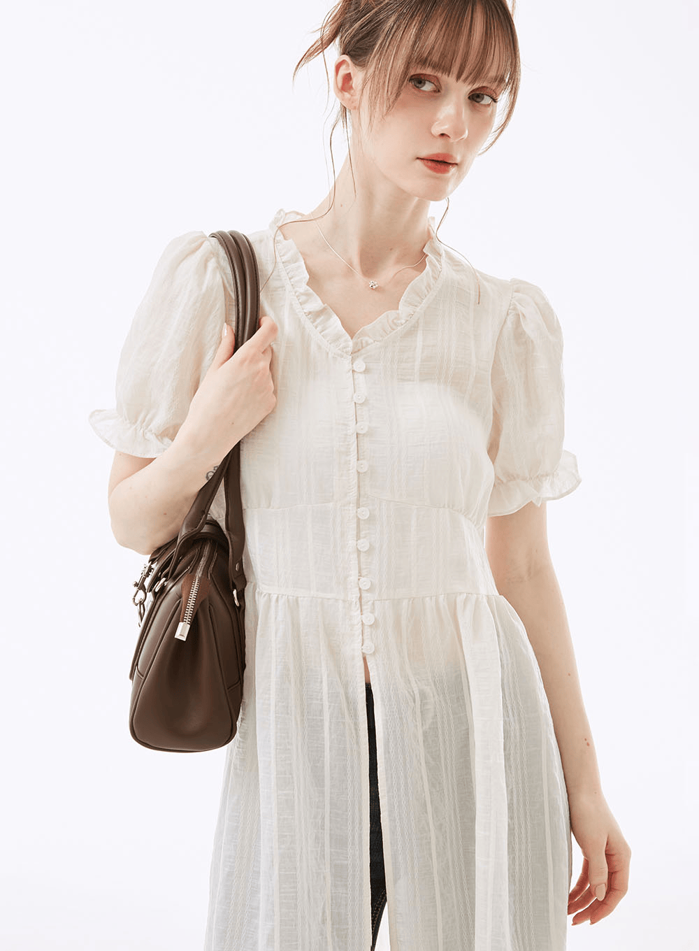 chinese dress ladies White Boho Hippie Maxi Long Dress – Bosom Blouse main image 0
