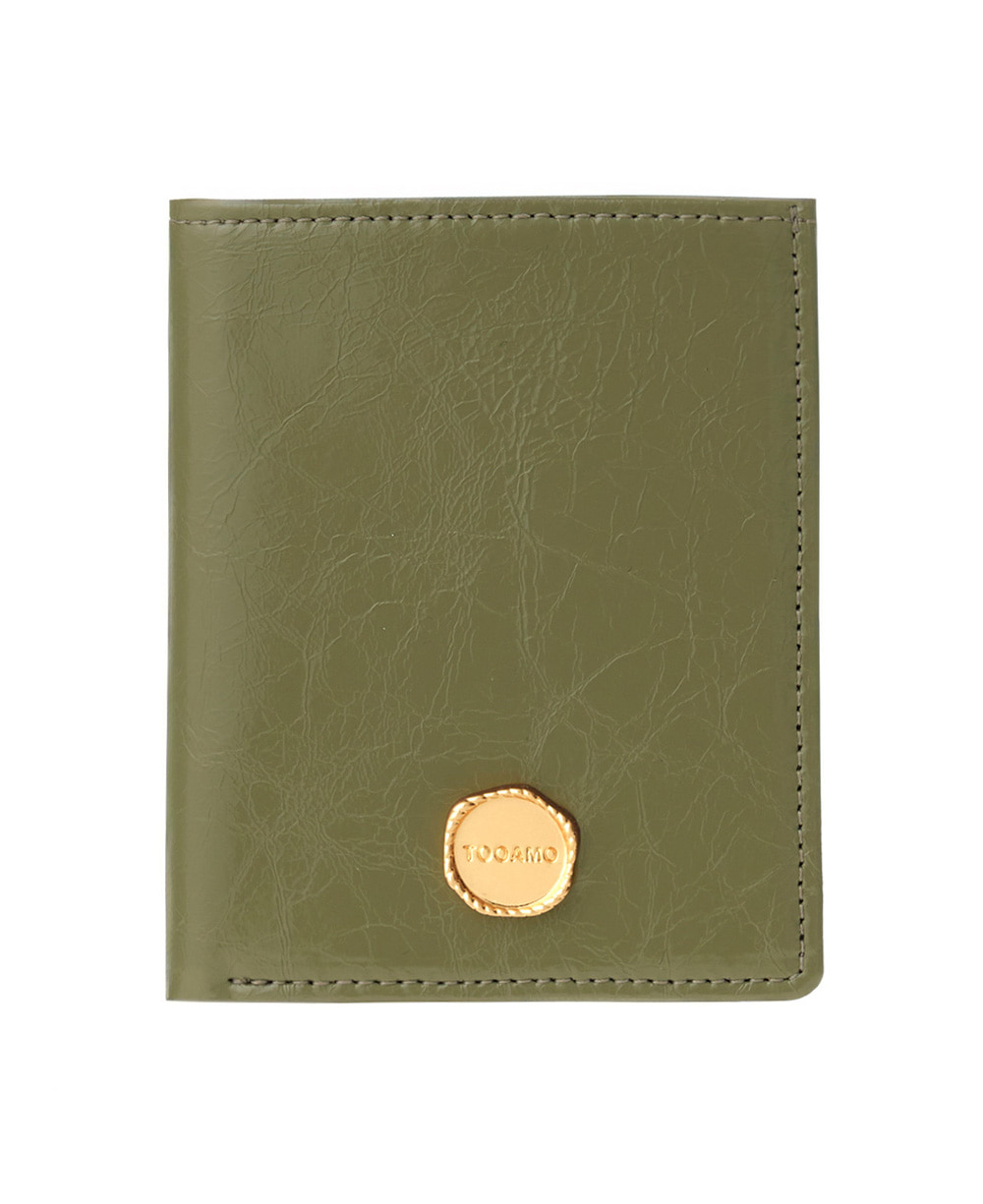 [예약배송 03.13] 투아모 Bella Frame Wallet 벨라 프레임 반지갑 올리브 [소가죽]