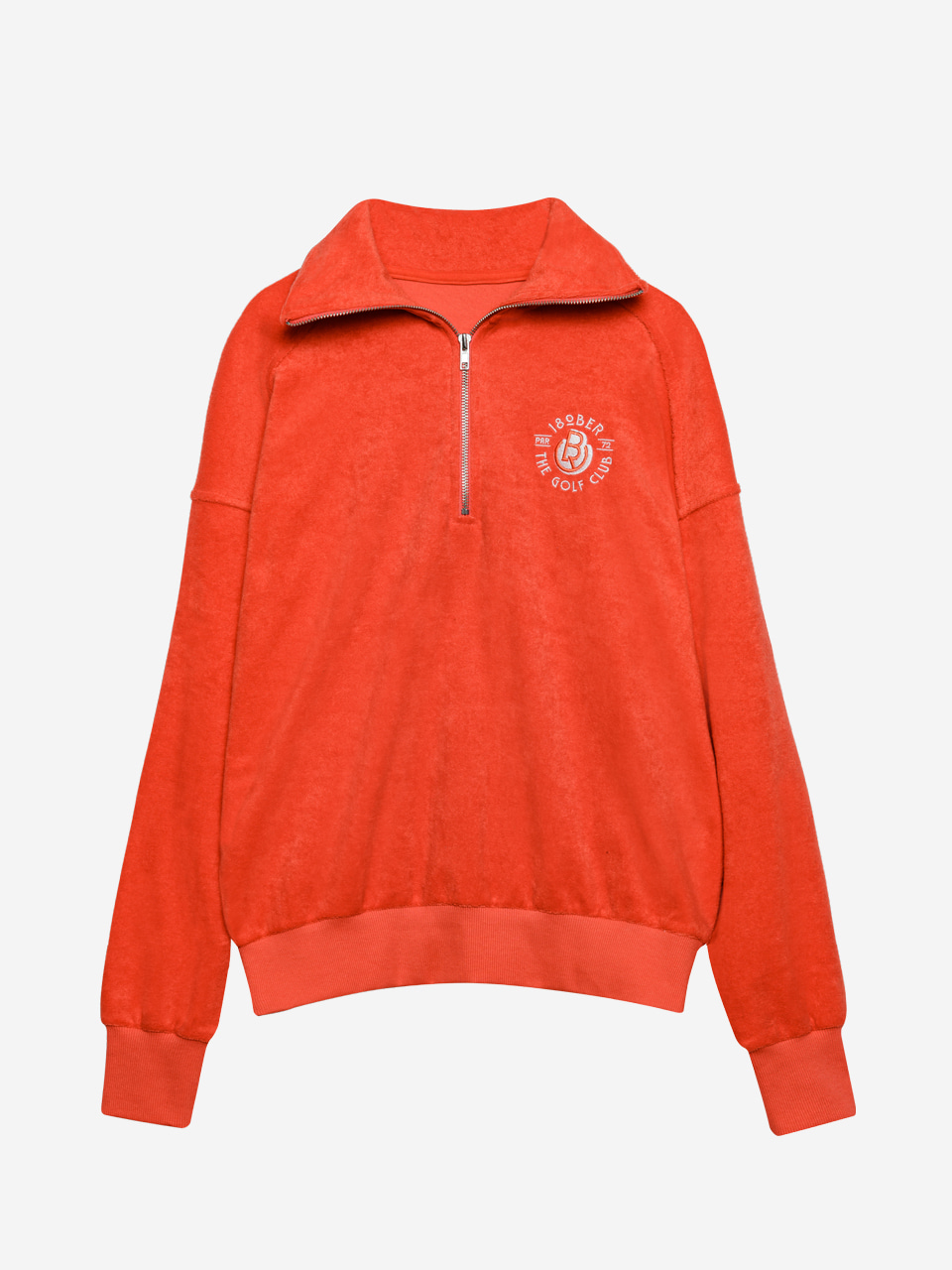Terry Half Zip-up Sweatshirt (orange)