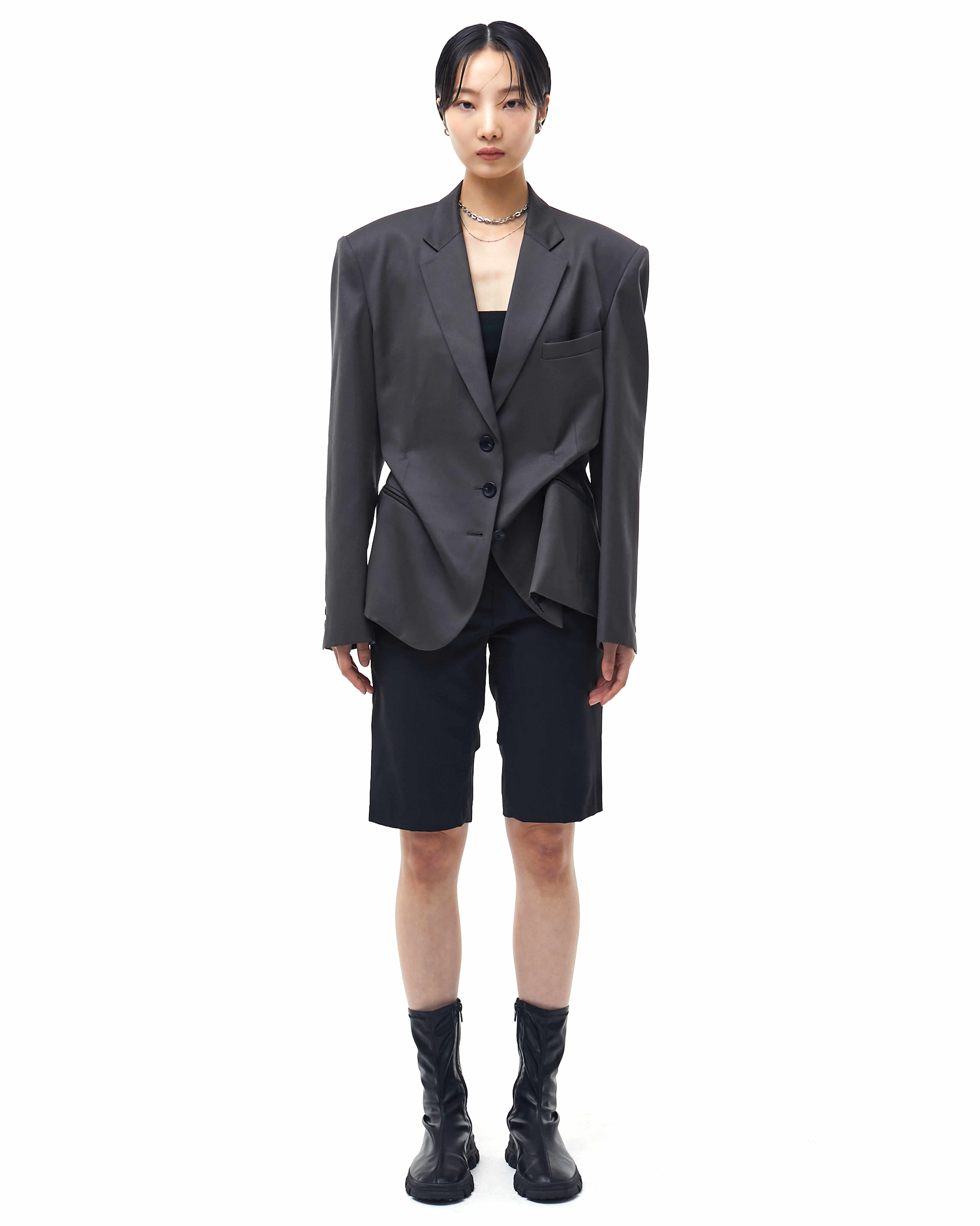 DOZI - Pinched Oversize Tailored Jacket _ Dark Grey