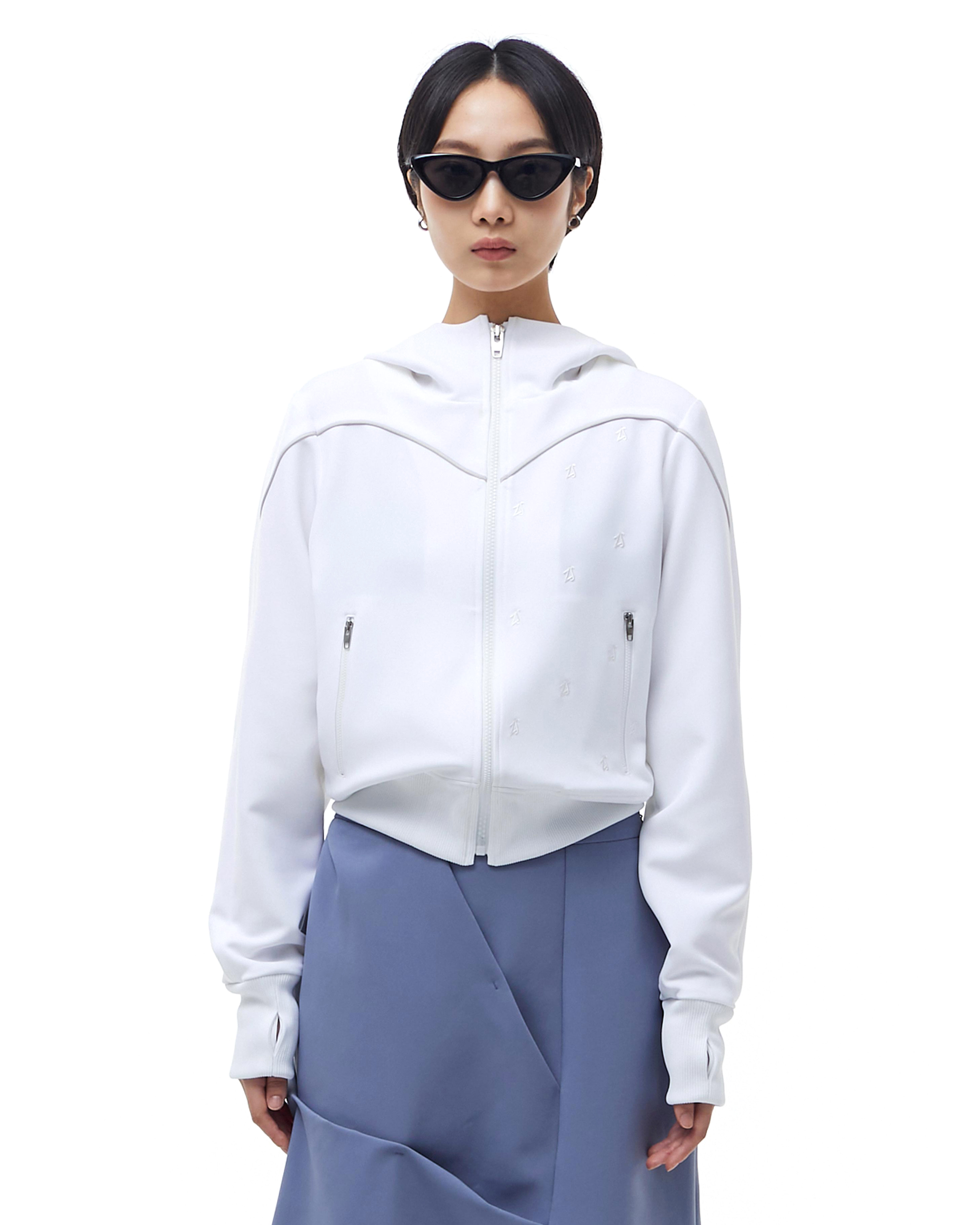 Embroidery Zip-Up Track Jacket  _ White