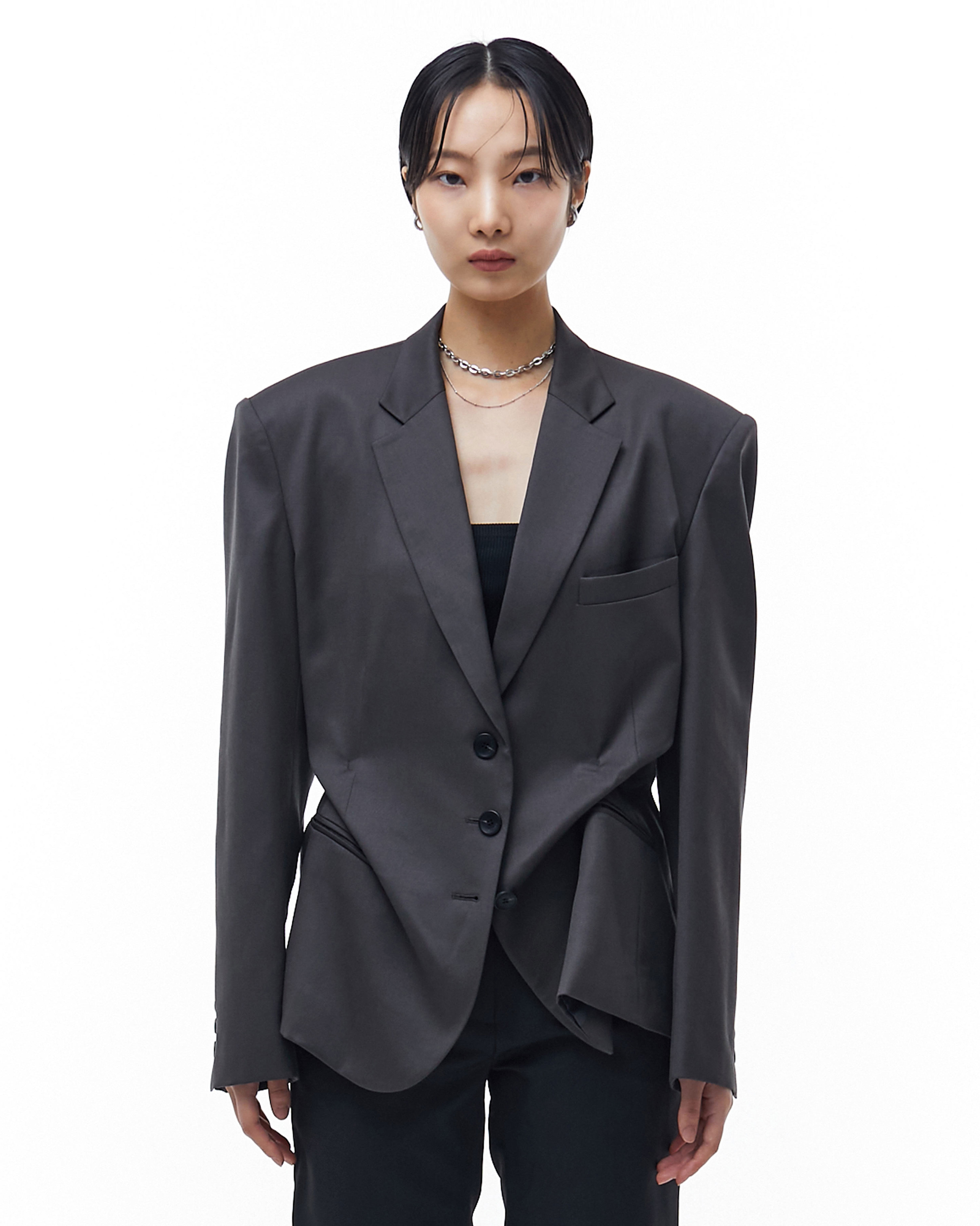 DOZI - Pinched Oversize Tailored Jacket _ Dark Grey