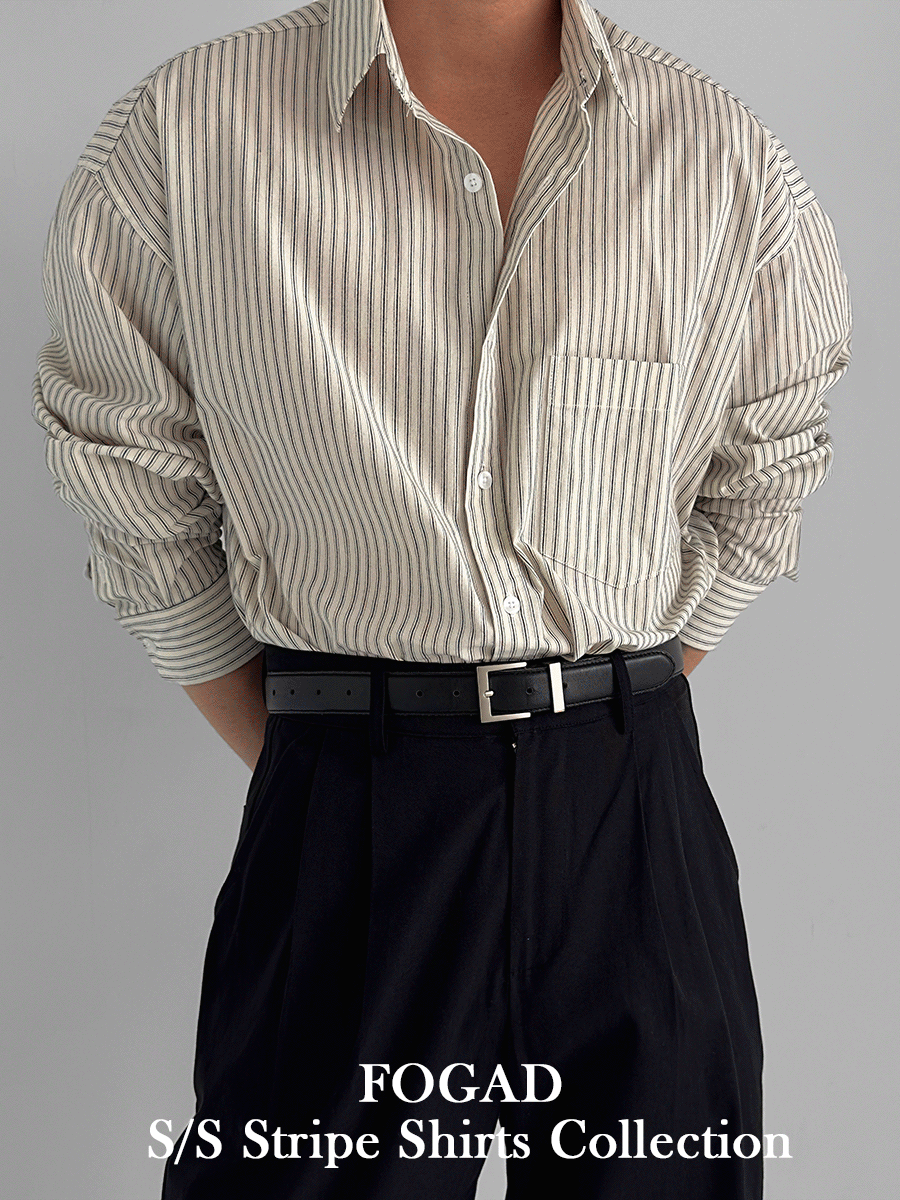 (추천) 마드리드 스트라이프 오버핏 셔츠 ( 3colors)