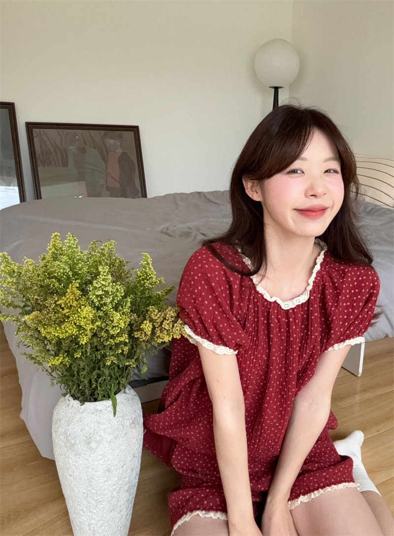[직진🚀] 세라 여름 반팔 잠옷 요루면 파자마 홈웨어 세트 상세 이미지 15
