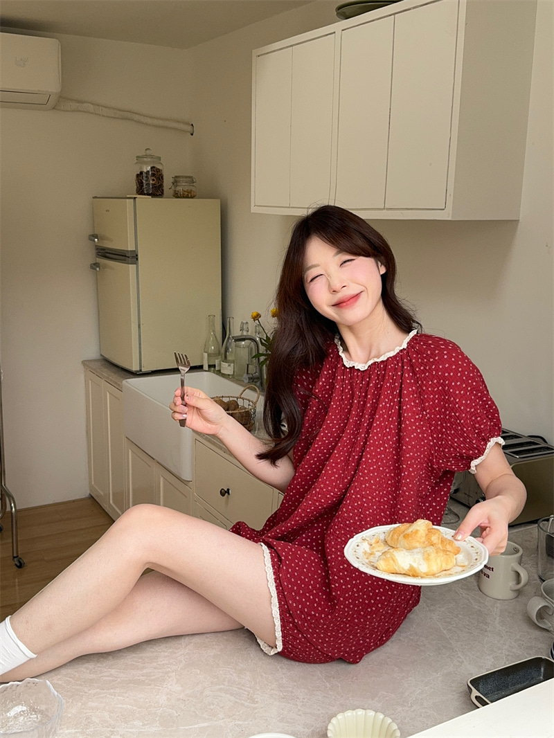 [직진🚀] 세라 여름 반팔 잠옷 요루면 파자마 홈웨어 세트 상세 이미지 8