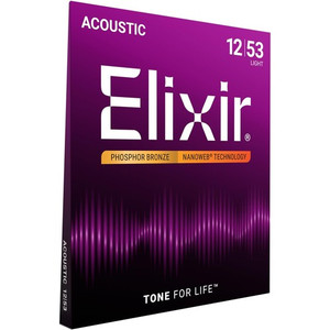 ELIXIR 에리크사 아코스틱 기타줄 NANOWEB 포스파 브론즈 라이트 .012-.053
