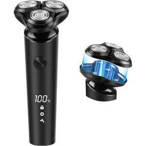 Yoyopin 전기 면도기 360° 회전식 고속 면도기 (매트 블랙)