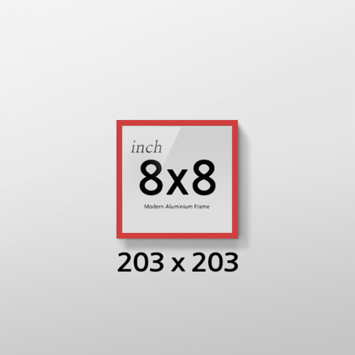 R8x8 인치 정사각 알루미늄 액자 감성 컬러 슬림 프레임