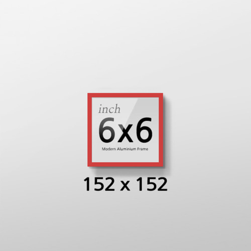 R6x6 인치 정사각 알루미늄 액자 감성 컬러 슬림 프레임