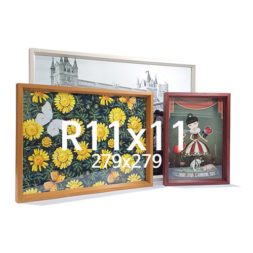 얕은경사 R11x11 우드 액자 나무 프레임