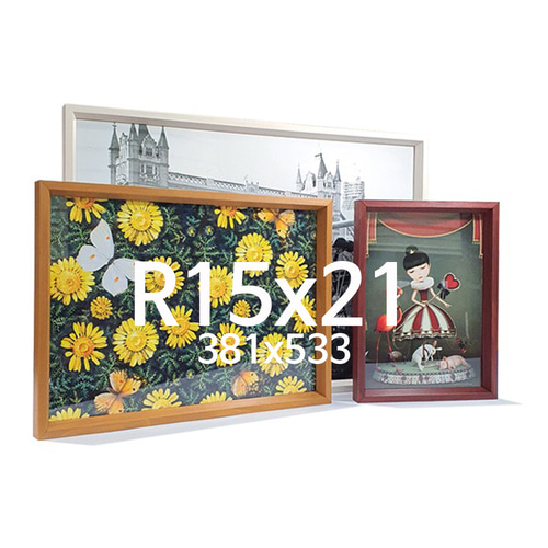 얕은경사  R15x21 우드 액자 나무 프레임